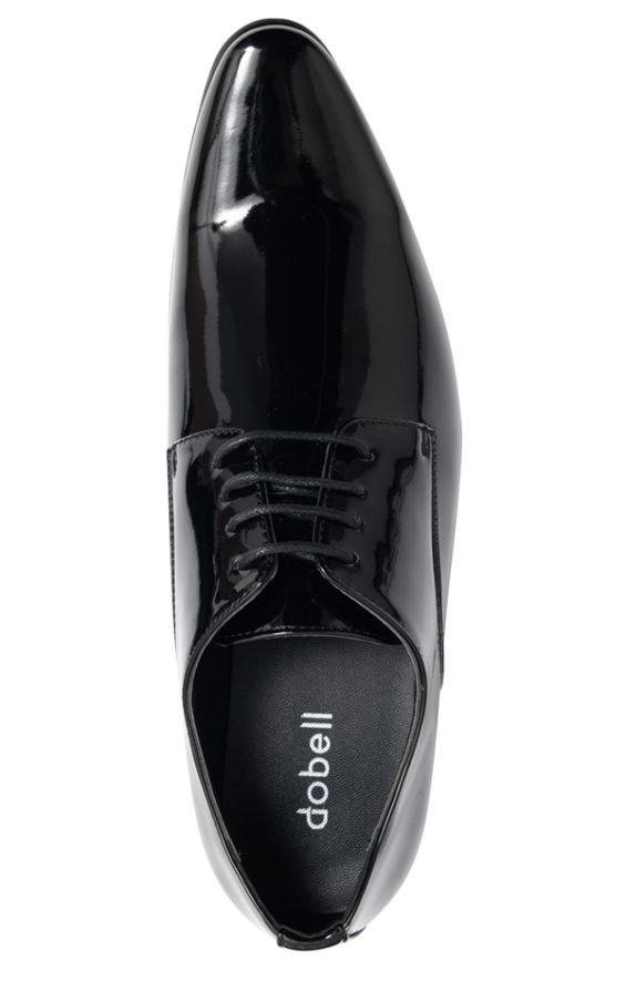 Black Contemporary Patent Tuxedo Shoes | Dobell