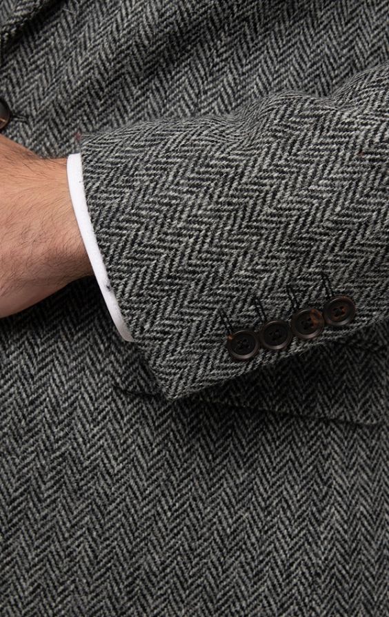Harris Tweed of Scotland Grey Herringbone Suit