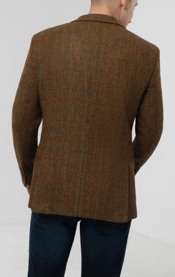 Harris Tweed Rust Check Jacket>>