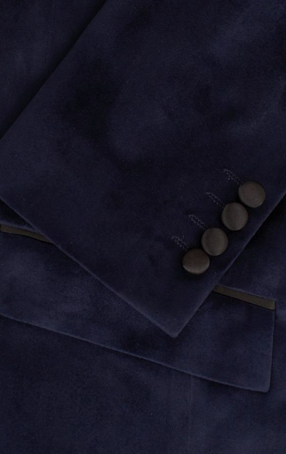 Dobell Navy Blue Velvet Jacket