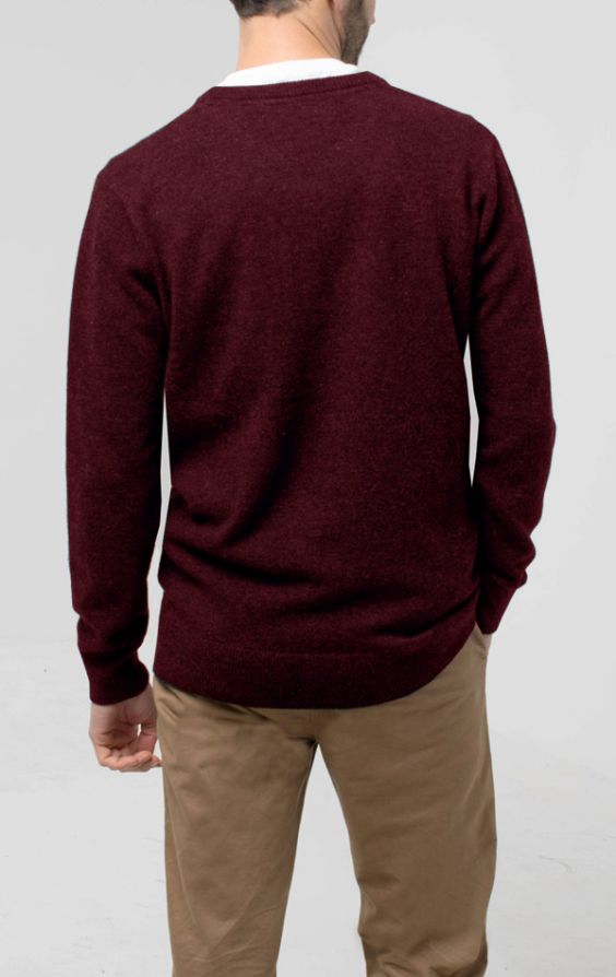 Burgundy VNeck Sweater Dobell
