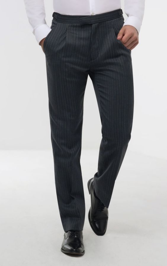 Black & Grey Striped Morning Suit Pants