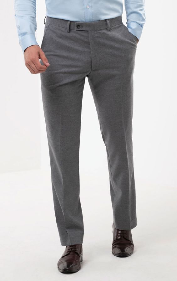 Dobell Light Grey Suit Pants