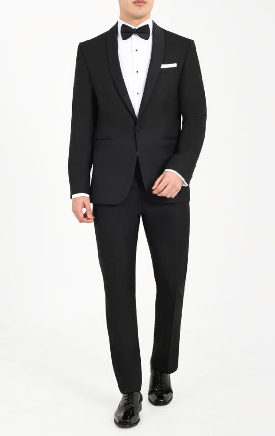Dobell Black Tuxedo with Shawl Lapel Dobell