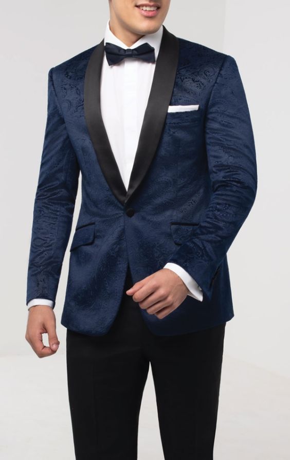 Dobell Mens Navy Blue Tuxedo Dinner Jacket Slim Fit Velvet Contrast Shawl  Lapel-34R at  Men's Clothing store
