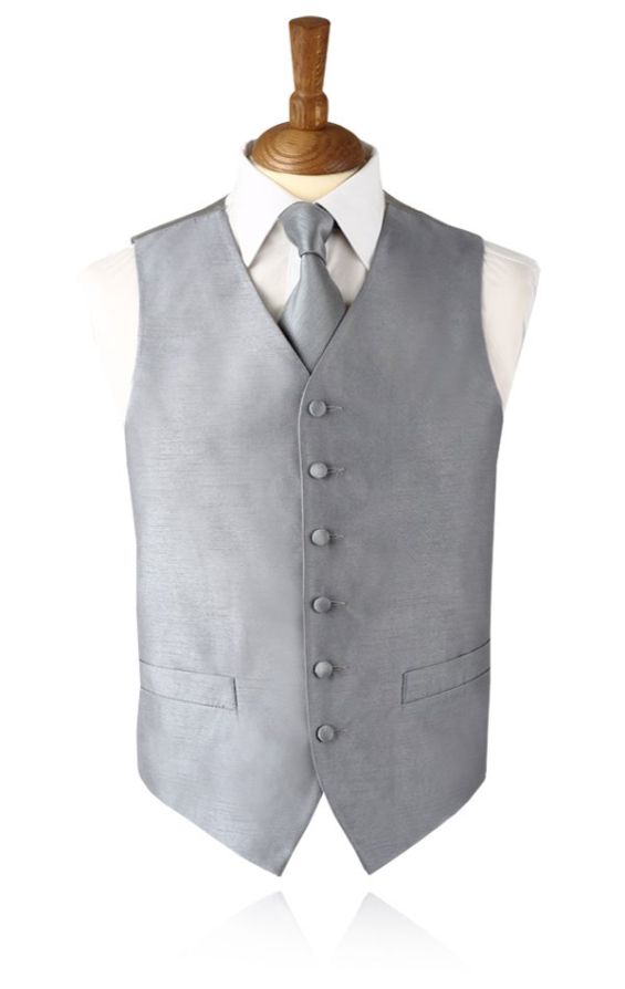 Silver Gray Tuxedo Vest