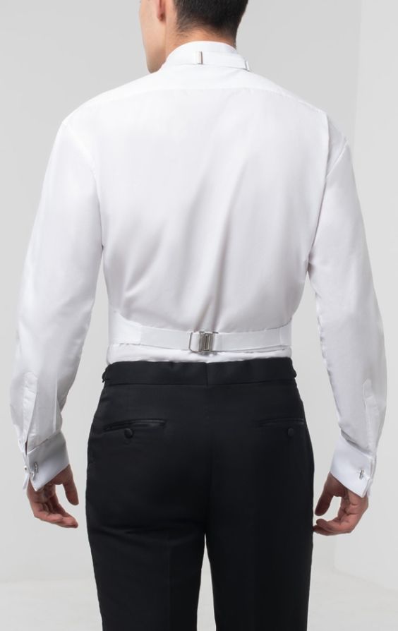 Dobell White Tie Pique Backless Vest