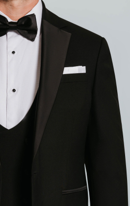 Black Slim-Fit Dinner Jacket Notch Lapel