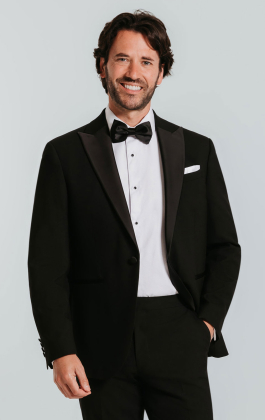 Black Slim-Fit Tuxedo with Peak Lapel