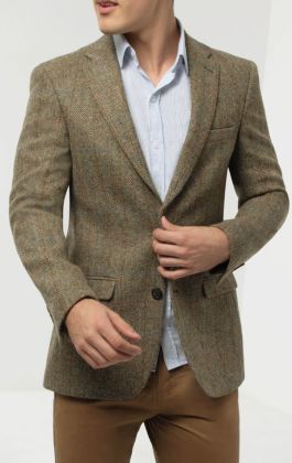 Dobell Harris Tweed Mens Green Tweed Jacket Regular Fit 100% Wool  Herringbone-40R at  Men's Clothing store