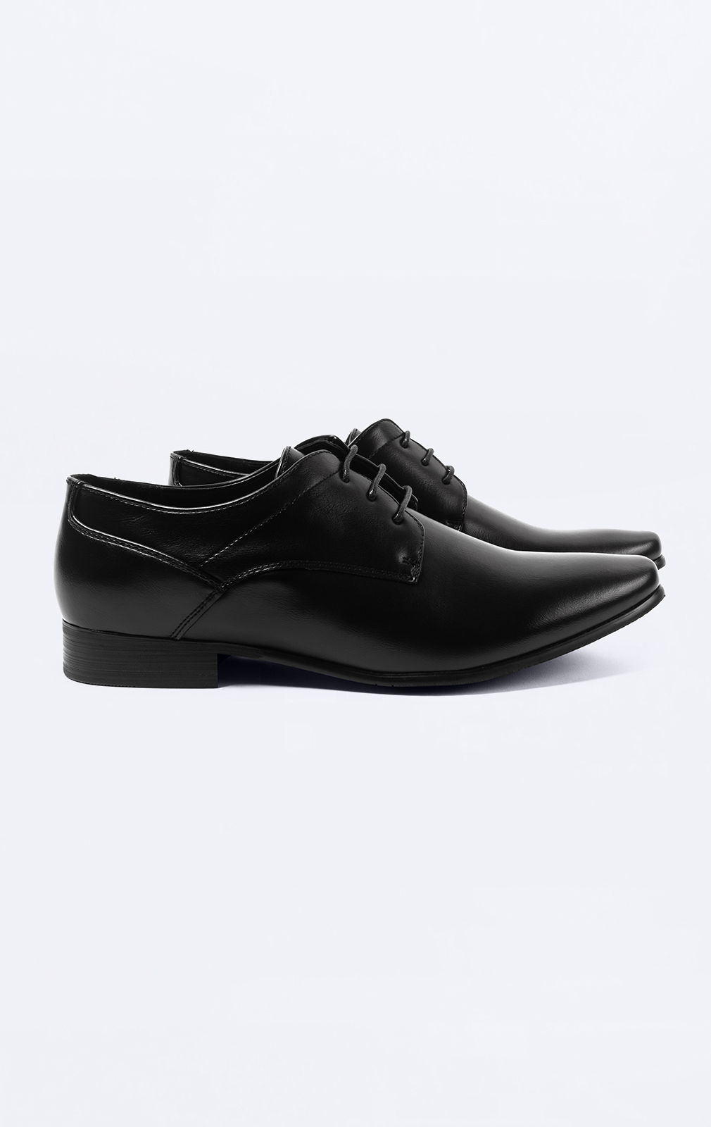 Black Plain Derby Shoes | Dobell