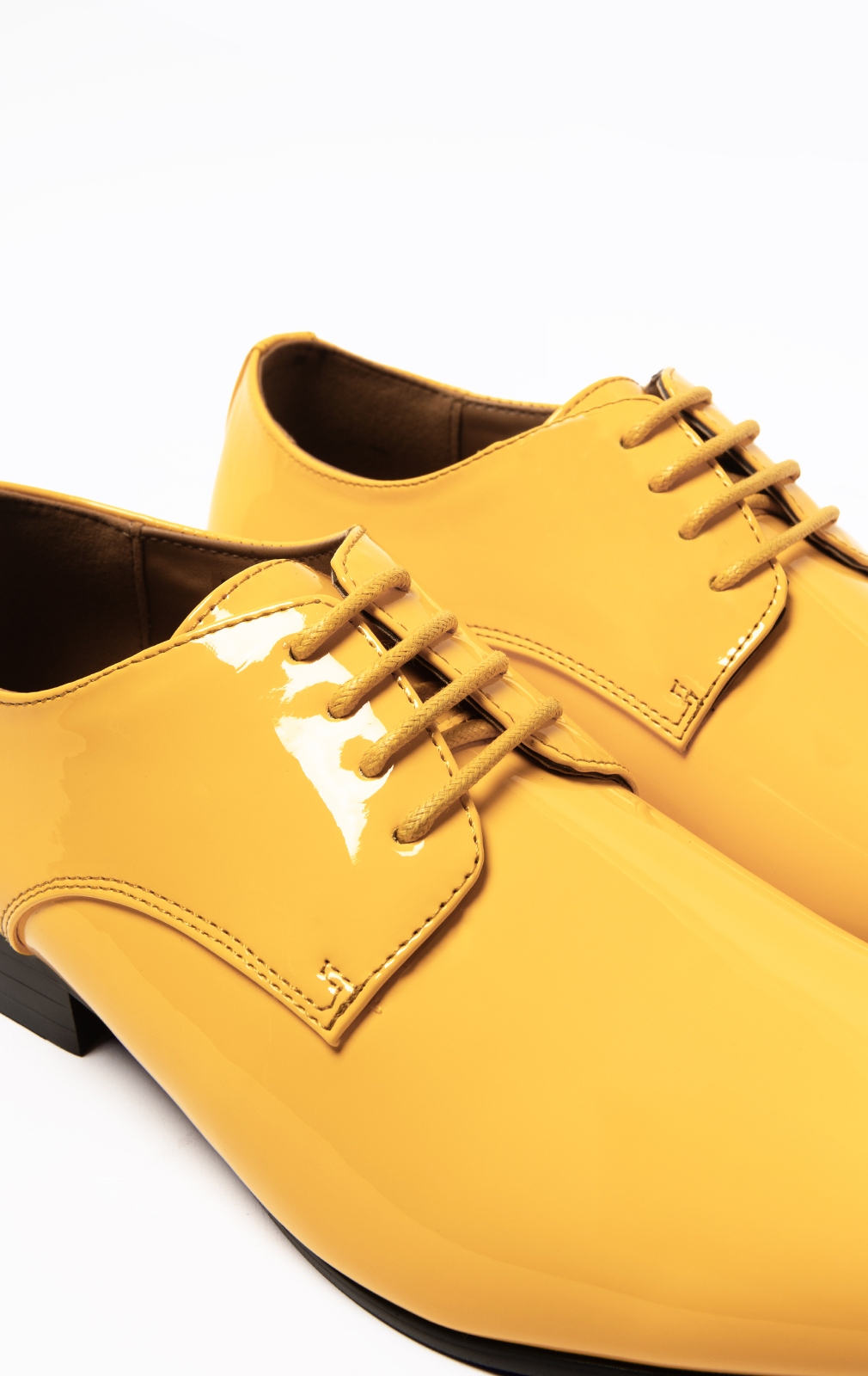 Yellow Patent Contemporary Tuxedo Shoes