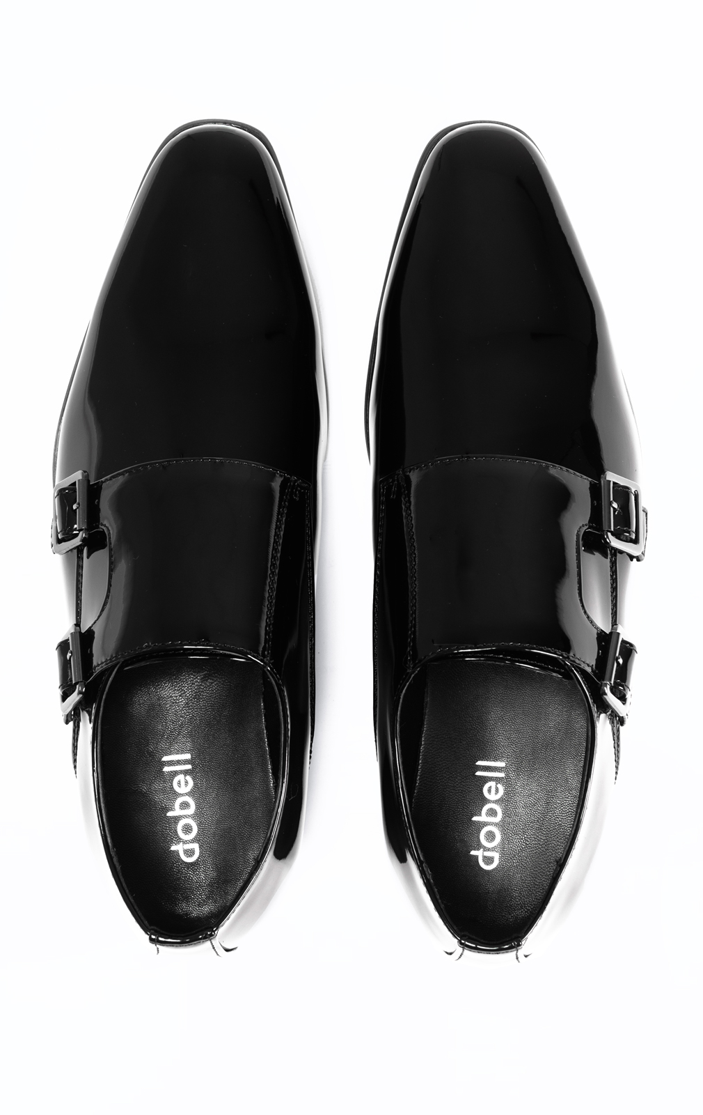 Black Patent Double Monk Tuxedo Shoes | Dobell