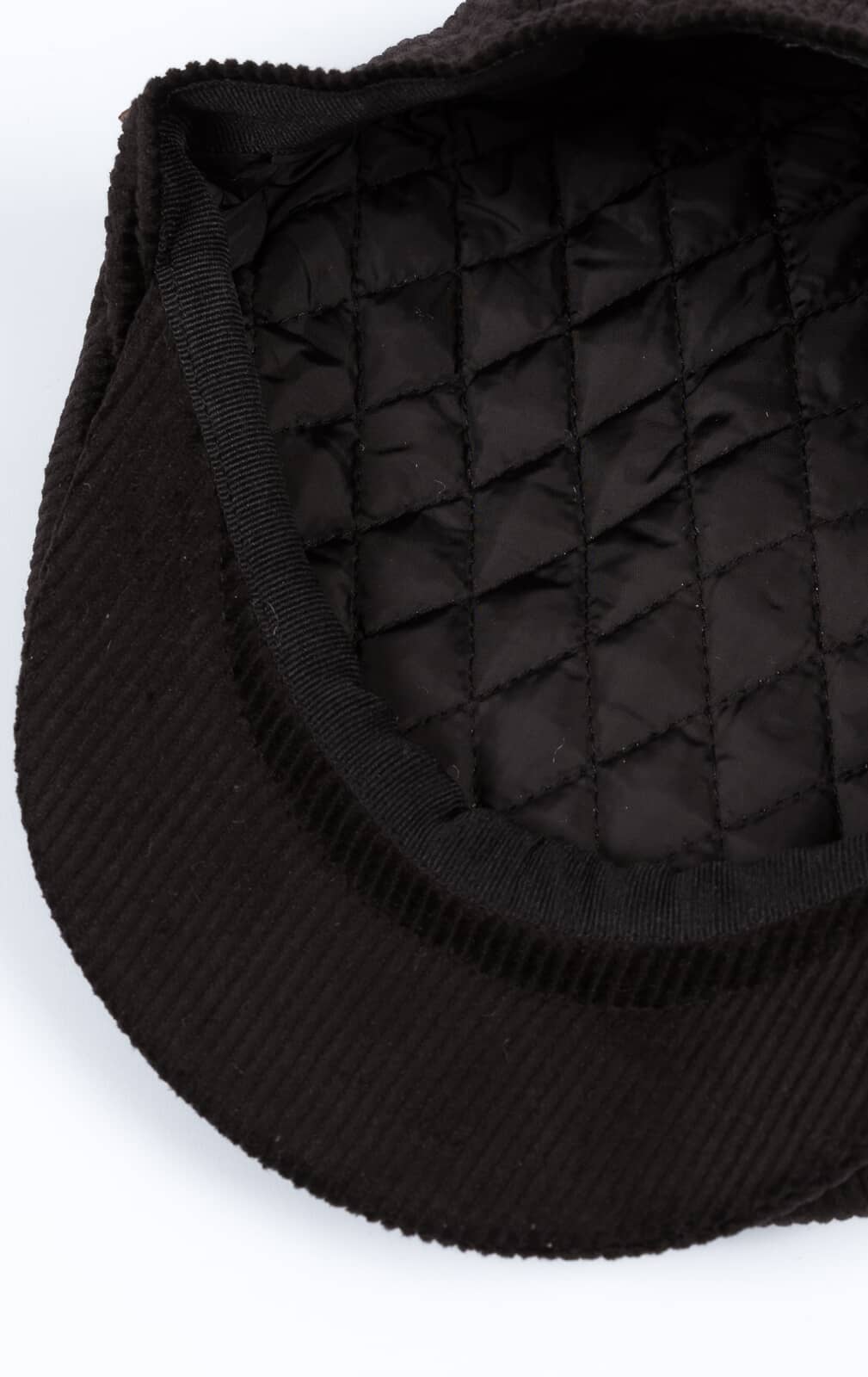 Black Corduroy Newsboy Cap | Dobell