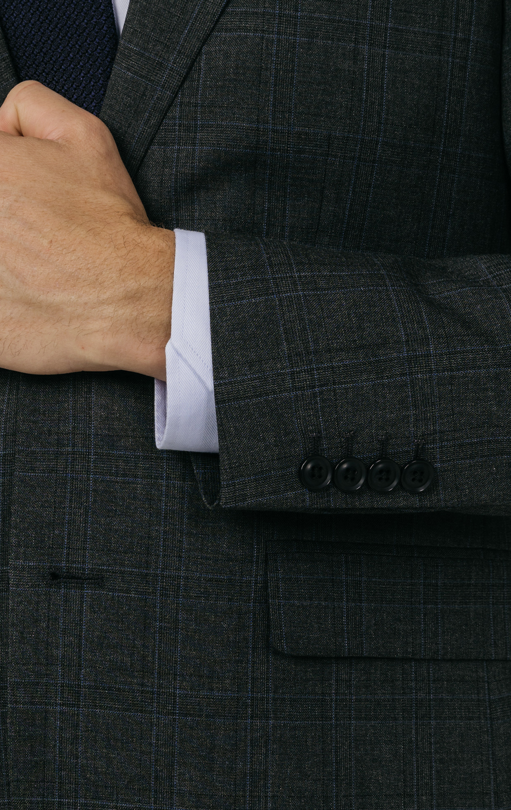 Charcoal Windowpane Check Suit Jacket | Dobell