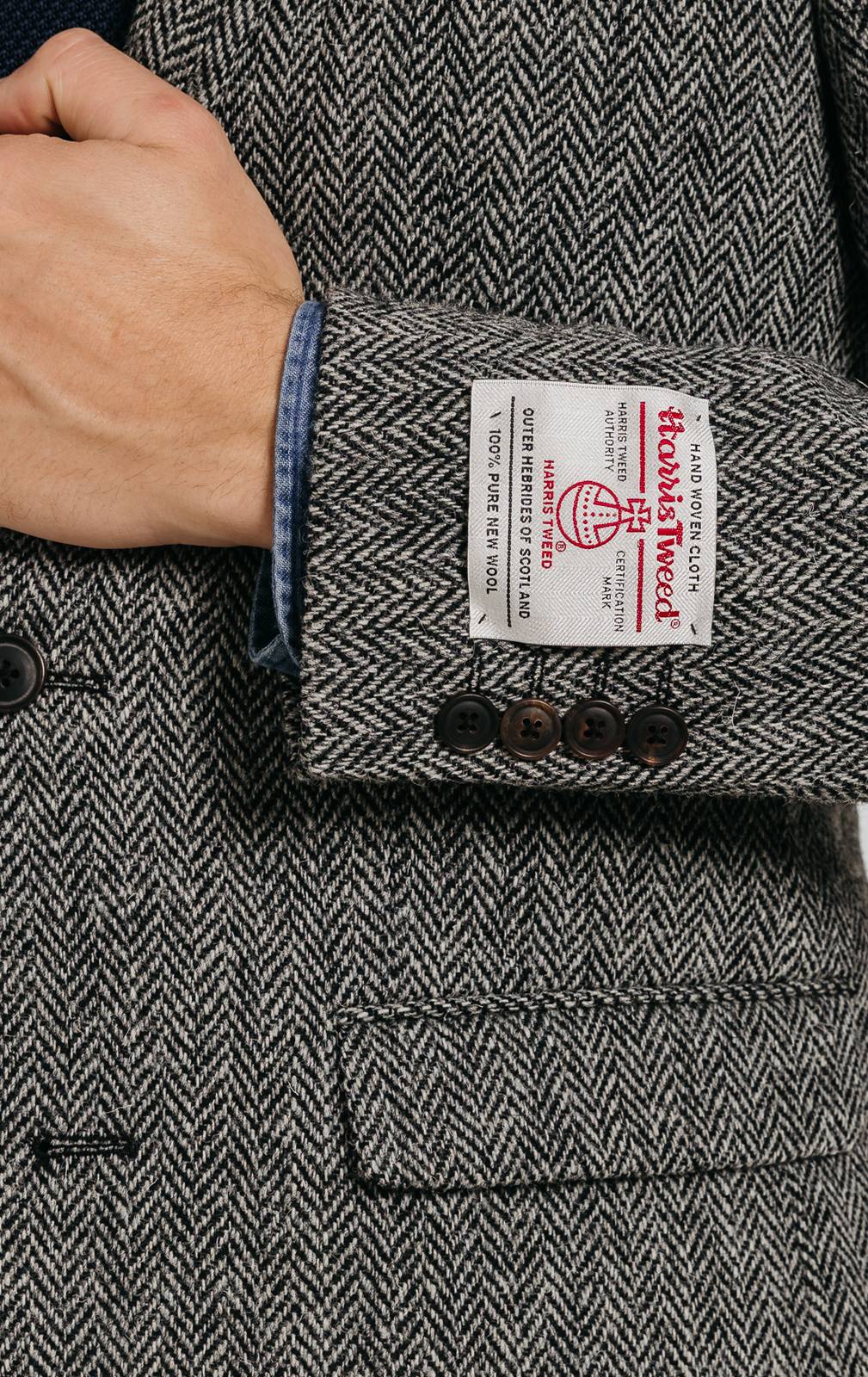 Harris Tweed of Scotland Grey Herringbone Tweed Jacket | Dobell