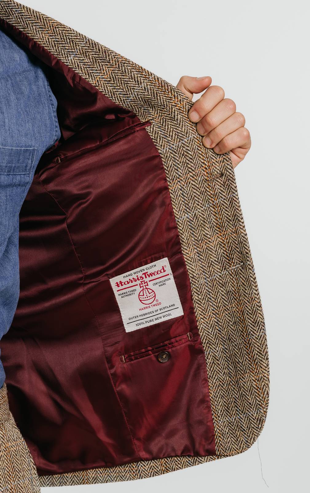 ジャケット・アウター Harris Tweed Trocken Check Jacket Brown Harris Tweed of Scotland Brown Windowpane Check Tweed Suit | Dobell