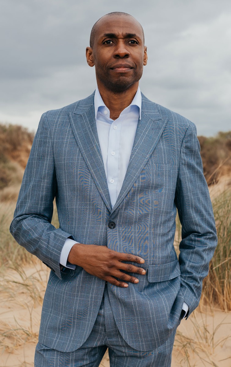 Light Blue Check Suit Jacket with Peak Lapel | Dobell Light Blue Check Suit Jacket with Peak Lapel | Dobell