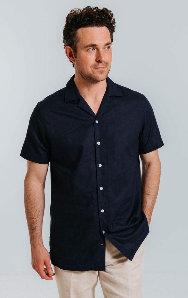 navy blue dress shirt short sleeve Navy Blue Beach Shirt | Boys & Girls | Kids | Size 12