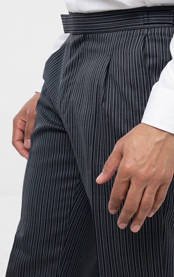 Dobell Black & Grey Striped Morning Suit Pants | Dobell