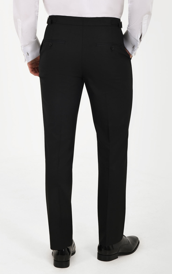 Dobell Black Tuxedo Pants with Satin Side Stripe | Dobell