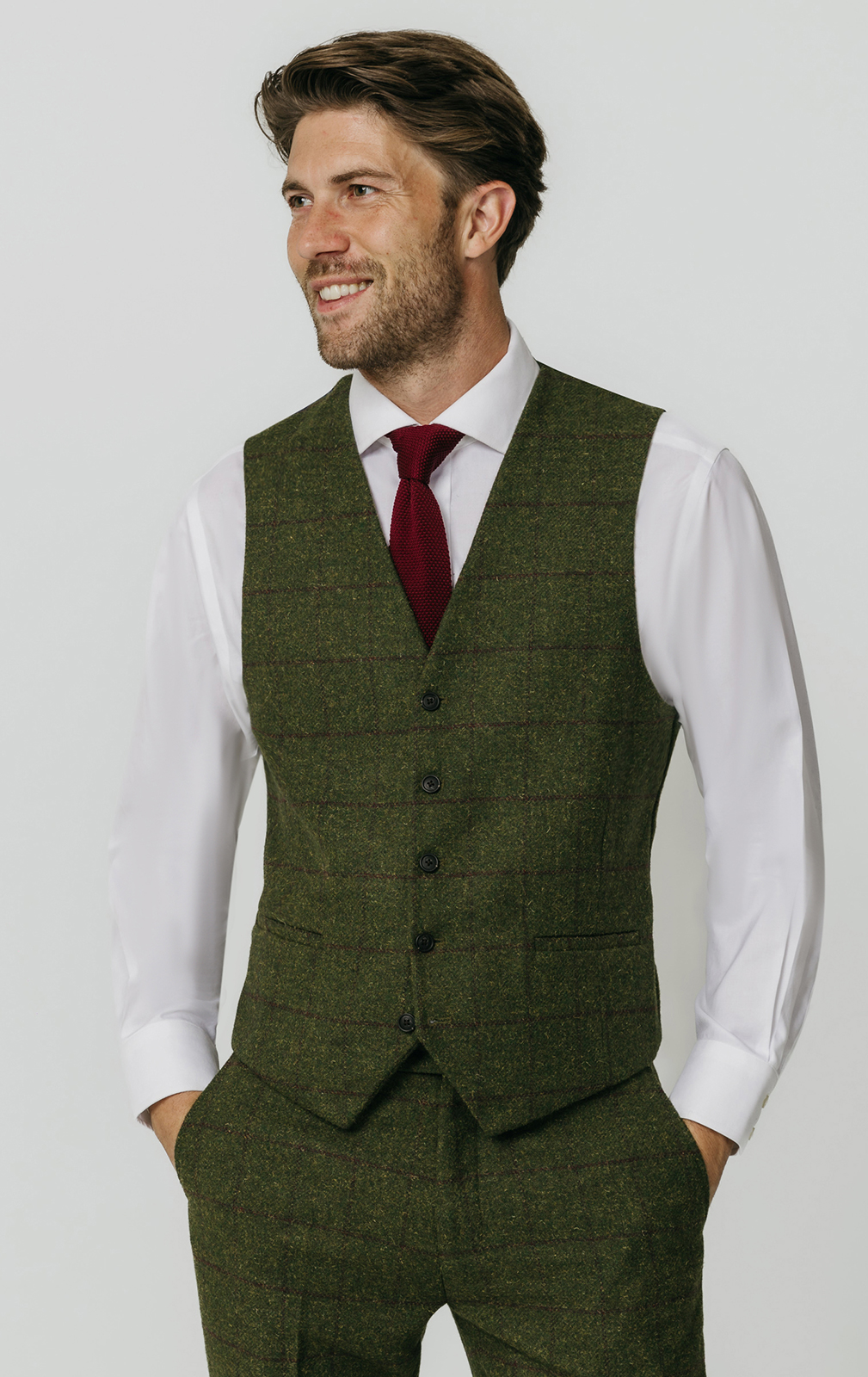Green Windowpane Check Tweed Jacket | Dobell