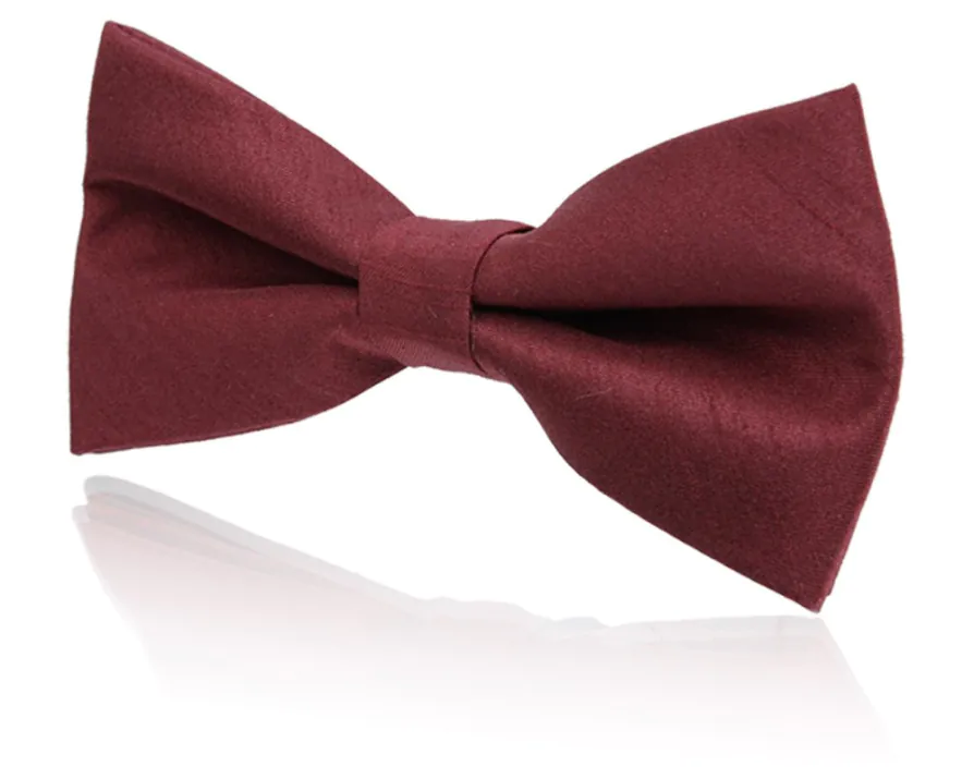 Boys Pre-Tied Burgundy Poly Dupion Bow Tie Boys Pre-Tied Burgundy Poly Dupion Bow Tie