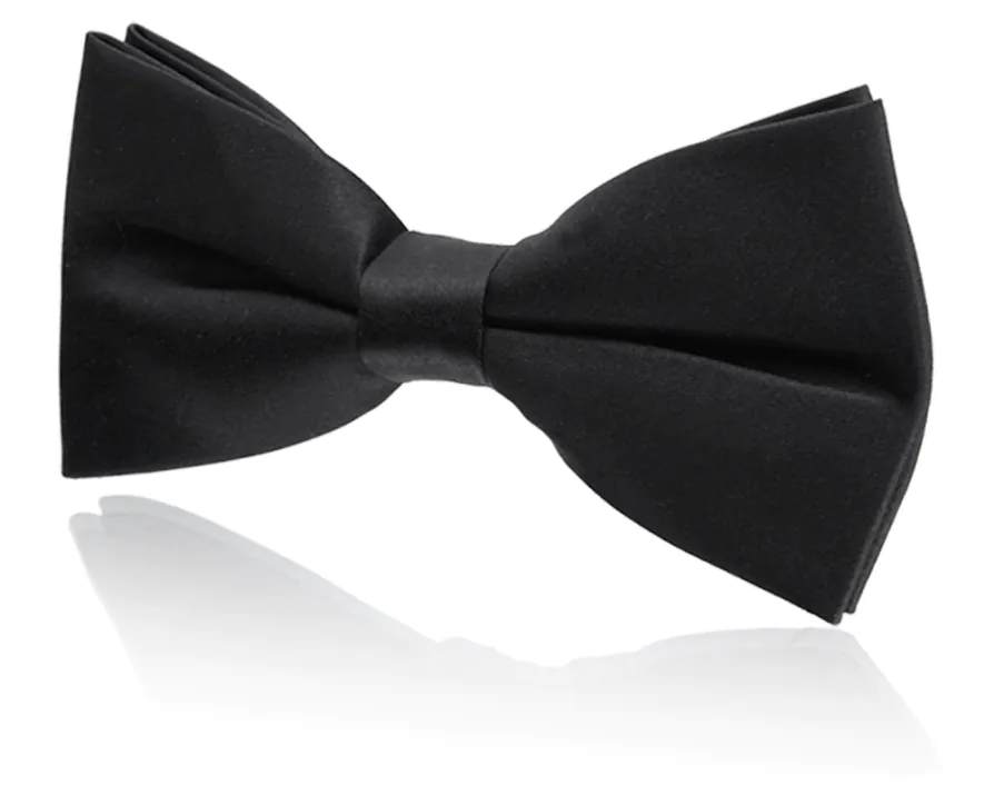 Boys Pre-Tied Black Poly Bow Tie