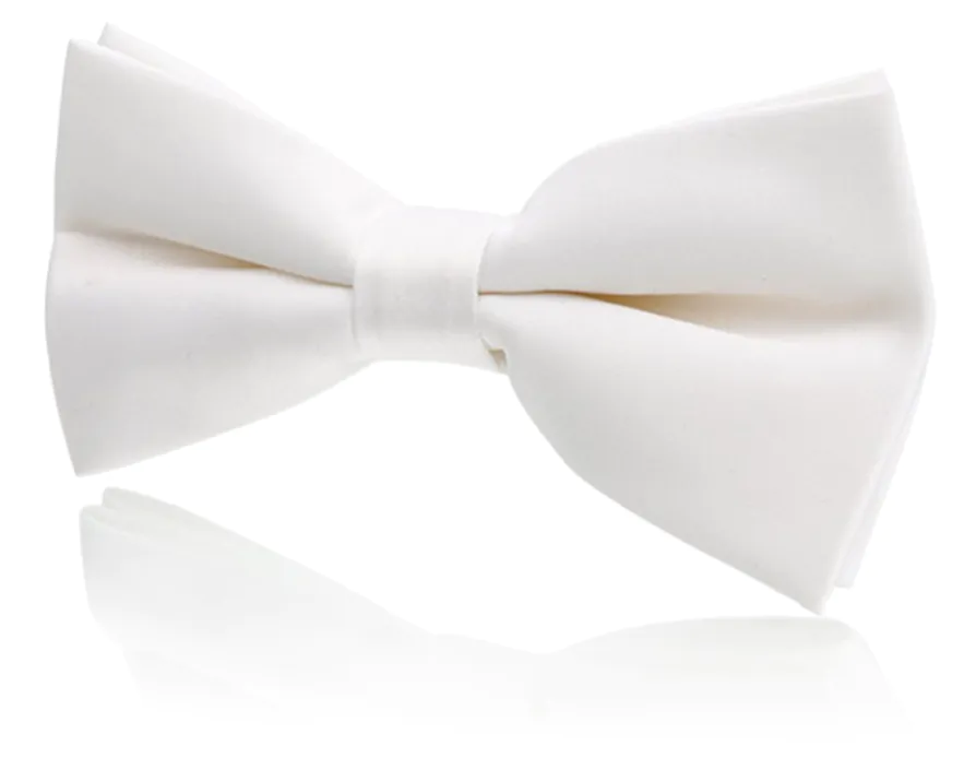 Boys Pre-Tied White Poly Bow Tie