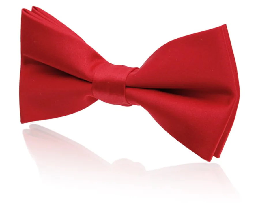 Boys Pre-Tied Red Poly Bow Tie