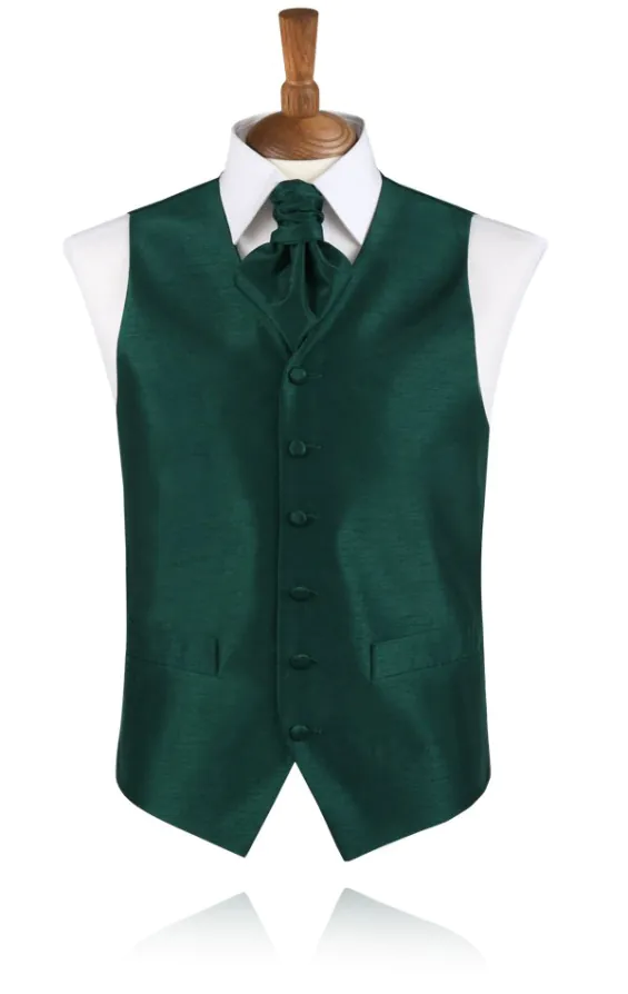 Boys Racing Green Dupion Vest