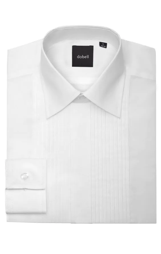 Boys Laydown Collar Pleated Front Tuxedo Shirt Boys Laydown Collar Pleated Front Tuxedo Shirt