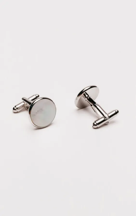 Double Sided Mother of Pearl Round Beveled 5-Stud Set