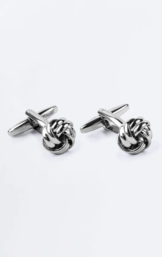 Silver Colored Large Knot Cufflinks Silver Colored Large Knot Cufflinks