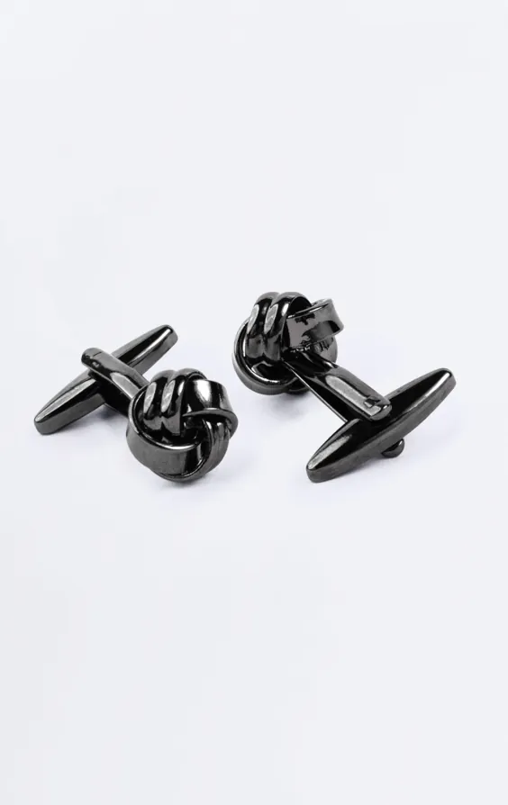 Gunmetal Gray Knot Cufflinks - photo 1