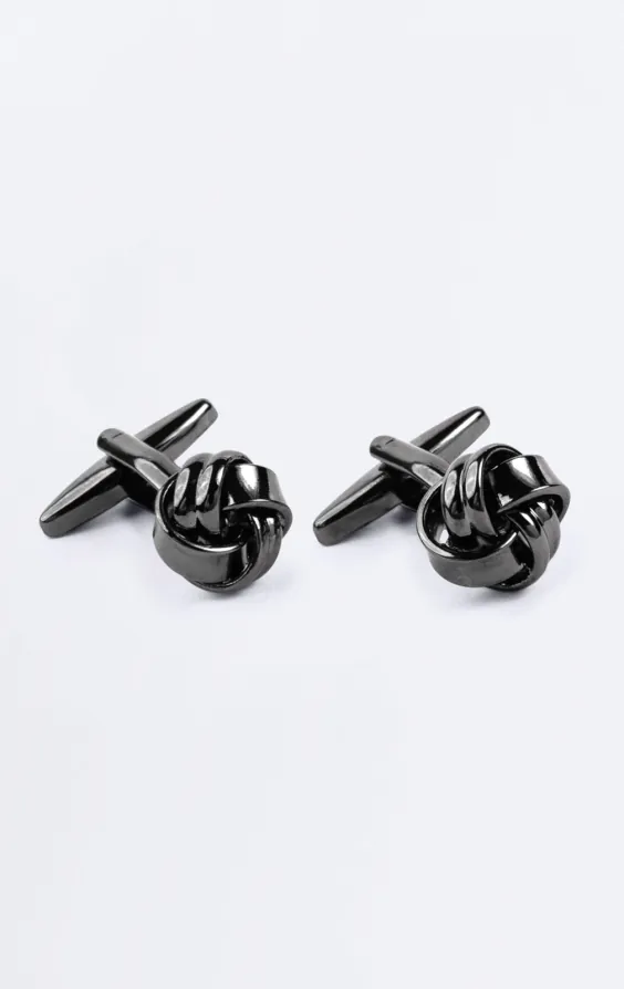 Gunmetal Gray Knot Cufflinks