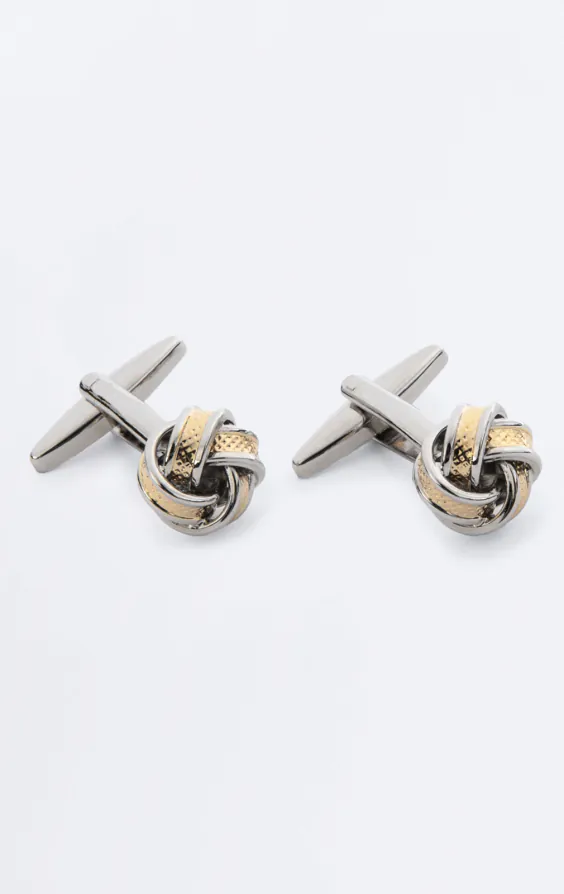 Silver and Gold Colored Knot Cufflinks