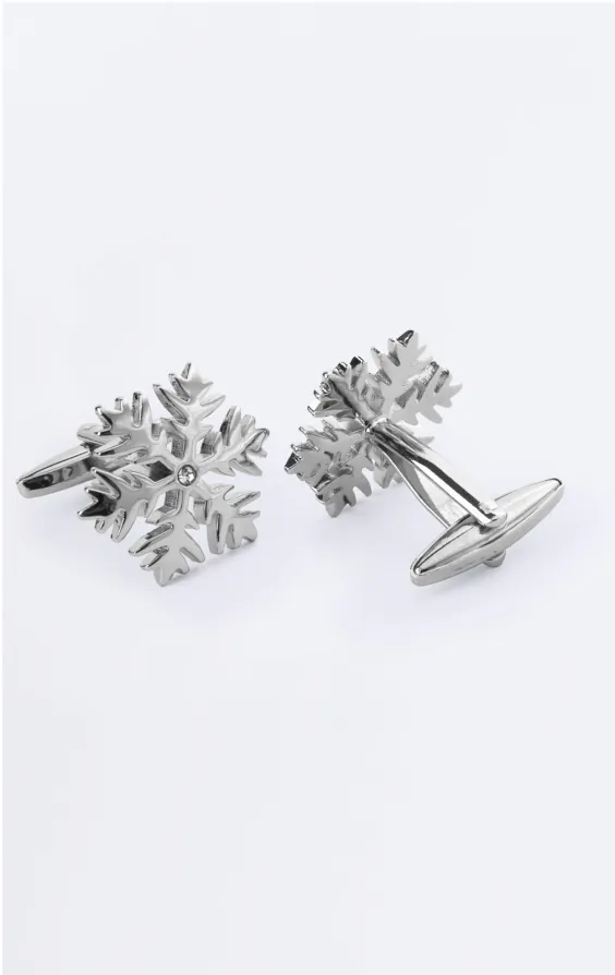 Silver Colored Snow Flake Cufflinks - photo 1 Silver Colored Snow Flake Cufflinks - photo 1