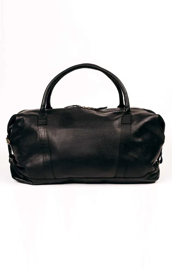 Black Leather Holdall Black Leather Holdall