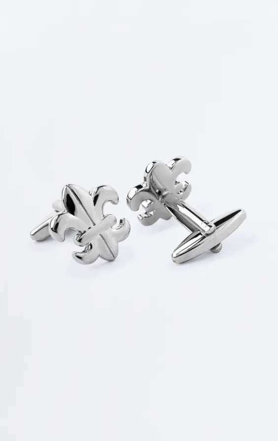 Silver Colored Fleur De Lis Cufflinks - photo 1 Silver Colored Fleur De Lis Cufflinks - photo 1
