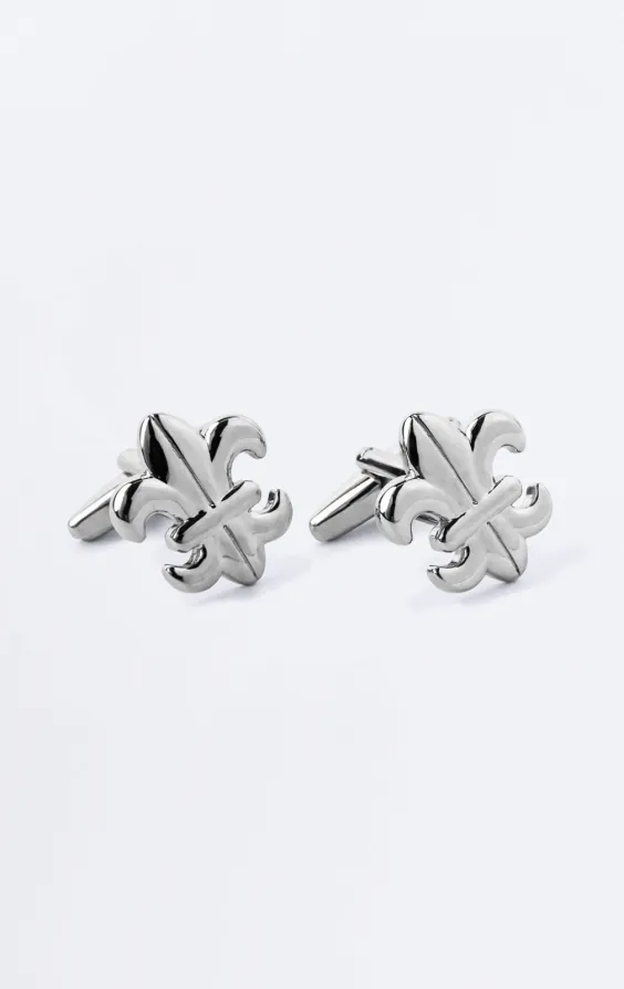 Silver Colored Fleur De Lis Cufflinks Silver Colored Fleur De Lis Cufflinks