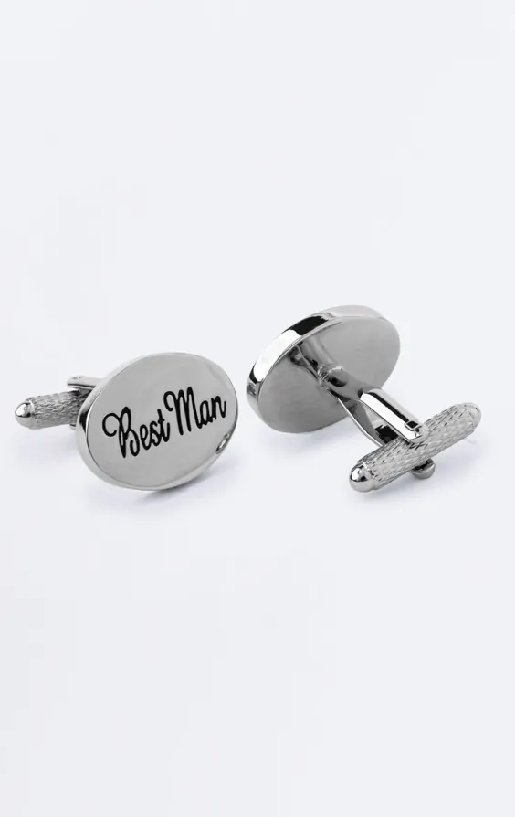 Silver Colored Best Man Cufflinks - photo 1