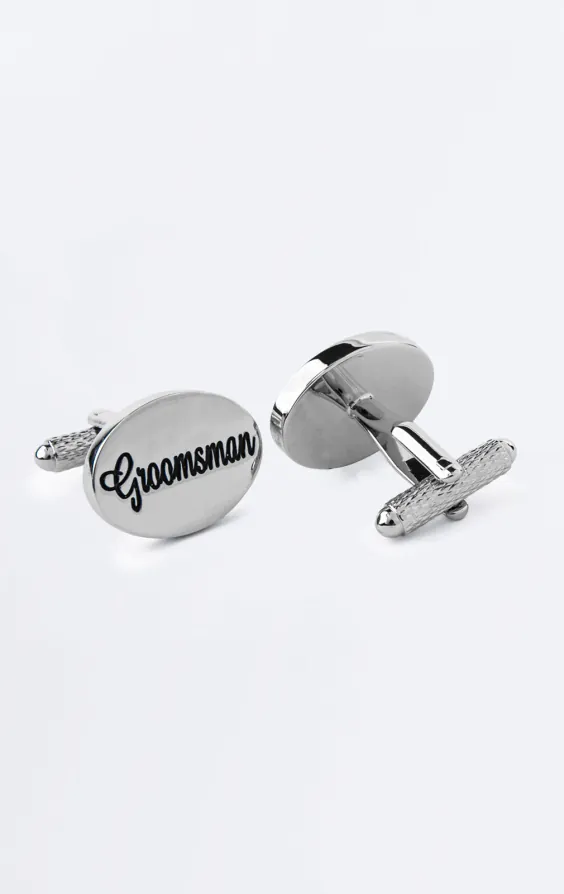 Silver Colored Groomsman Cufflinks - photo 1 Silver Colored Groomsman Cufflinks - photo 1