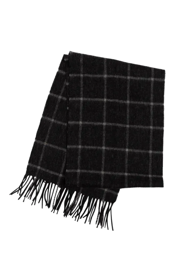 Gray Check Brushed Wool Scarf - photo 1 Gray Check Brushed Wool Scarf - photo 1