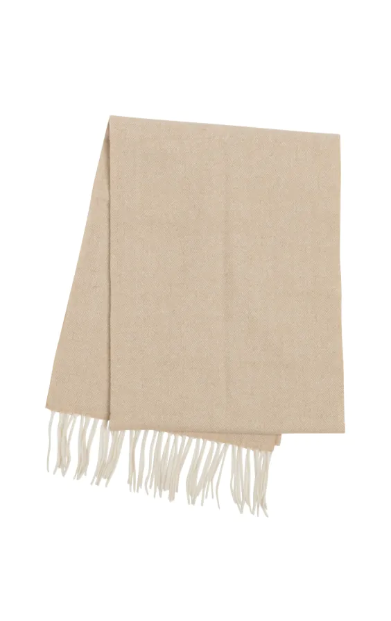 Camel Herringbone Wool Scarf - photo 1