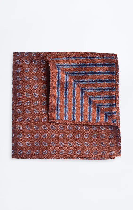 Rust Paisley Pattern Handkerchief Rust Paisley Pattern Handkerchief