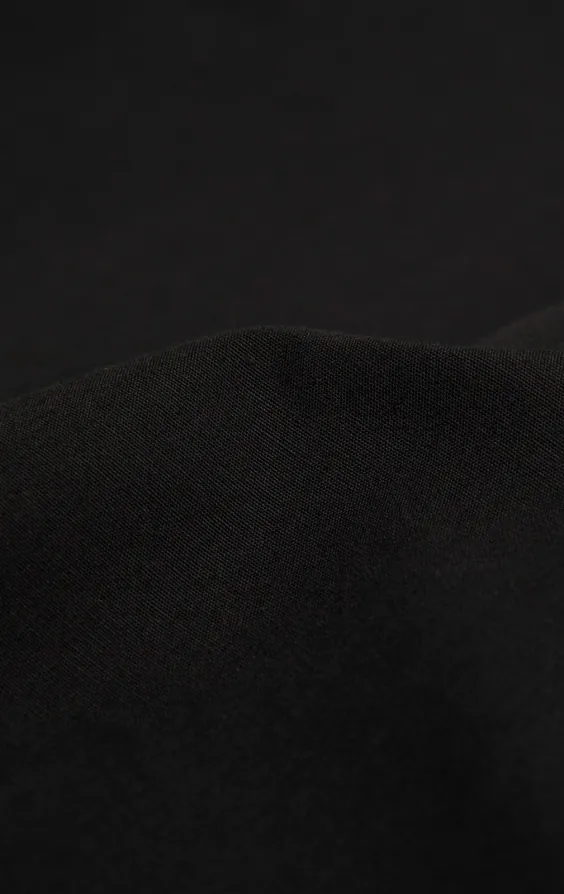 Laydown Collar Pleated Front Black Tuxedo Shirt - photo 5