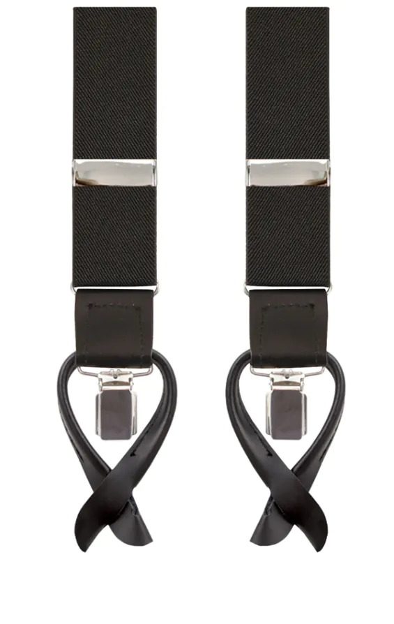 Luxury 2-in-1 Black Suspenders - 35mm