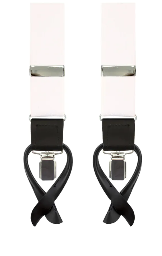 Luxury 2-in-1 White Suspenders - 35mm