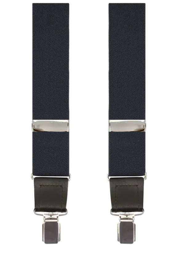 Luxury 2-in-1 Navy Blue Suspenders - 35mm - photo 1